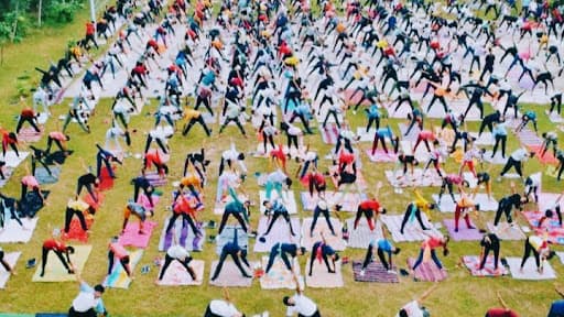 Yoga pose demonstration